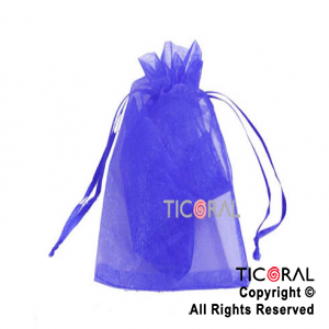 BOLSA AZUL ORGANZA 20X13 CM HS2626-19 x 1